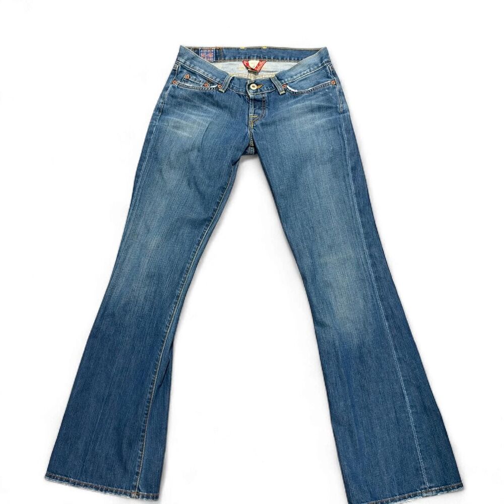Vintage Lucky Brand Low Rise Flare Jeans 2 / 26 Made in USA Y2K 100% Cotton
